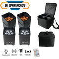 EU Warehouse 4pcs Soft Bag Smart DJ S6 LED Uplight 6X18w Led Battery Powered Par up Lighting for Wedding Party Stage Light Gigs