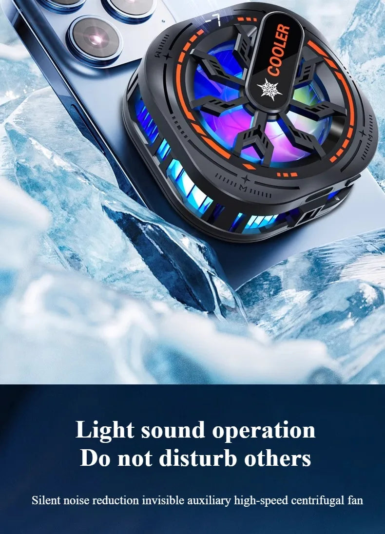 Phone Cooler Magnetic Semiconductor Cooling Fan Portable Smartphone Radiator for Mobile Gaming Live Streaming